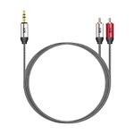 Mx Audiophiles Copper Digital Coaxial Male To 2 Rca Male Audio Auxiliary Stereo Y Splitter Cable Cable For Musical Instrument (3.5Mm, 0.5 Meter)