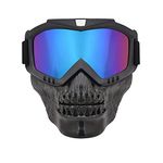 FABSPORTS protective goggles with detachable mask, Skull face, Anti UV, Windproof, soft foam padded for comfort. Used for Motorcycle, Dirt Bike off road, ATV Ride, snowboarding, skiing, cycling etc