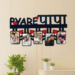 GIFT JAIPUR Pyare PAPA 5 Photo Hanger Wooden Wall Photo Frame 15 X 9 inch - DIY Birthday fathers day love retirement gift for father dad papa, Rectangular