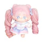 CALEMBOU Plush Doll, 20cm Cute Cotton Doll with Skeleton, Anime Plushies Soft Stuffed Dress Up Doll, Kawaii Plush Toys Gift Come with Doll Clothes (Doll&Clothes-Maybe-Pink)