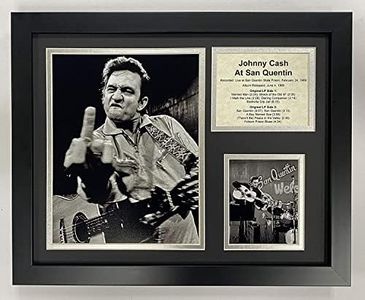 Johnny Cash at San Quentin Collectible | Framed Photo Collage Wall Art Decor - 12"x15" | Legends Never Die