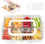 ZELECKS Portable Snackle Box Container - Snackable Box Organizer with 8 Big Compartments for Fruits, Veggies, Nuts, Candies and Snacks