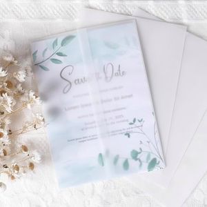 ABIDISO 100 Pack Pre-Folded Vellum Jackets for 5x7 Invitations, 115GSM Translucent Vellum Paper 5x7, Elegant Wedding Invitation Accessories, Elevate Your Special Moments