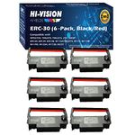 HI-VISION ® Compatible Epson ERC 30/34/38 (Black/Red) Ink Ribbon Replacement (6 Pack) for ERC-30, M119, M119B, M119D, M133A, M270, M52JB, IT-U375, TM-200, TM-260