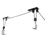 Bike Hoist Bicycle for Garage Ceiling, Bicycle Lift Hanging Rack with 3 Pulley and 45 ft Adjustable Rope, 45 KGCapacity