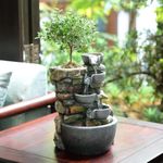 Haobos Indoor Fountain 4-Bowl Rocke