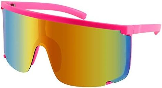 Karsaer Vision Shield Sunglasses for Men Women Oversized Neon 80s 90s Visor Shades Sports Style Outdoor Cycling Ski