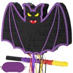 WERNNSAI Halloween Bat Pinata - Halloween Pinata Bat Pinata Halloween Scary Pinata Filled Candy Game Supplies for Boys Bat Pinata with Stick Blindfold Halloween Birthday Celebration Party Decorations