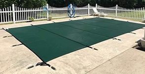 WaterWarden Safety Inground Pool Cover, Fits 14’ x 28’, Green Mesh – Easy Installation, Triple Stitched for Maximum Strength Includes All Needed Hardware, SCMG1428