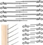 Muzata 10Pairs Cable Railing Kit 1/8" Swage Toggle Turnbuckle Hardware T316 Stainless Steel for Wood Post WoodEasy System Angle 180° Adjustable Stairs Deck 10 Cable Lines CK07 NN1,CA4 CA5…