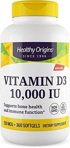 Healthy Origins Vitamin D3 10,000 IU (Non-GMO), 360 Softgels