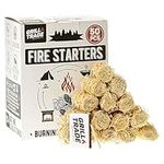 Grill Trade Firestarters 50 pcs | Natural Fire Starters for Fireplace, Wood Stove, Campfires, Fire Pit, BBQ, Chimney, Pizza Oven | All Weather Charcoal Starters for Indoor/Outdoor Use