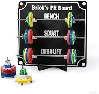 Custom PR Tracking Board - Weightlifting Personal Tracking Board - PR Tracker for Squat, Bench & Deadlift - PR Board with Mini Barbells - Home Gym Decor for Powerlifting - Gift for Fitness Enthusiasts