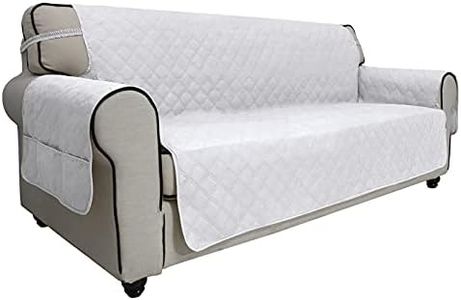Easy-Going Sofa Slipcover Waterproof Oversized Couch Cover Non-Slip Sofa Cover for 3 Cushion Couch Washable Furniture Protector for Pets Kids Children Dog (Oversized Sofa, White)