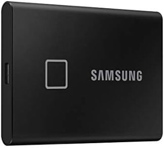 Samsung Portable SSD T7 Touch, 500GB, Black, USB3.2, Type-C, R/W(Max) 1,050MB/s, Aluminium Case, Fingerprint Password Security