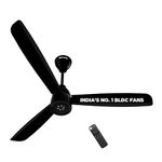 atomberg Renesa Enzel 1200mm BLDC Ceiling Fan with Remote | 5 star | Advance Air+ Technology | LED Speed Indicator | Low Noise | Sleek Design | Power Saving | 3 Year Warranty | Gloss Black