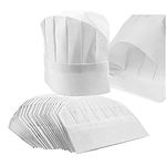 EDOBLUE 20 Pack Paper Chef Hats Adjustable for Kids (h20，w25) White