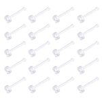 Briana Williams 18G 20G Clear Bioflex Nose Bone Ring Stud Retainer Body Jewelry Piercing Ball 20PCS