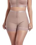 CURVEEZ Post Surgery Butt Lifter Panties High Waisted Tummy Control Body Shaper Shorts, Cocoa, Small