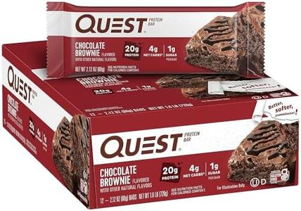 Quest Nutrition Chocolate Brownie Flavour Protein Bar, High Protein, High Fibre, Low Sugar, Keto Friendly, 20g Protein, 1g Sugar, 12ct
