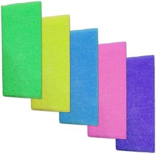 5PCS Beauty Skin Bath Wash Cloth Towel, Exfoliating Bath Cloth Towel, Body Scrub Wash Cloth Towel Massage Shower Loofah for Women and Men