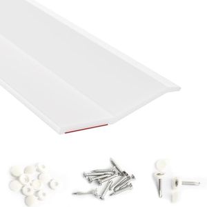 Elvone Garage Door Seal Top and Sides, 40 FT Universal TPE Weather Stripping Garage Door Trim Seal Weatherproofing Garage Door Seals with Nails and Lids in White