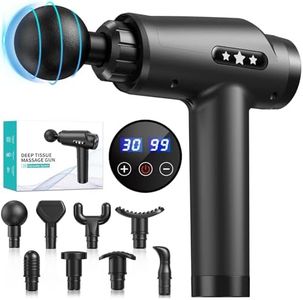 Pistola Massaggio Muscolare, 30 Velocità Massaggiatore Muscolare Professionale, 8 Testine Pistola Massaggiante Potente per Alleviare Il Dolore Muscolare, Silenziosa Massage Gun
