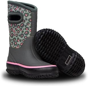 Lone Cone Insulating All Weather MudBoots for Toddlers and Kids - Warm Neoprene Boots for Snow, Rain, and Muck - Leopard, 11 Little Kid