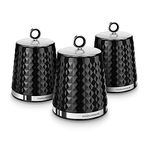 Morphy Richards 978053 Dimensions Set of 3 Round Kitchen Storage Canisters, Black