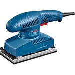 Bosch GSS 2300 Corded Electric Orbital Sander, 190W, 12,000 rpm, 24,000 opm, 92 mm x 182 mm Plate, Ergonomic Handle, Low Vibration, 1.5 kg + 3 Bosch sanding sheets, 1 Year Warranty