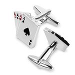 Jack Playing Cards Cufflinks 4 Poker Ace - las Vegas night Ten Playing Cards Pair For Men Wedding Business Party Best Gift for Dad Boyfriend