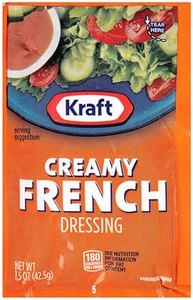 Kraft Creamy French Salad Dressing Single Serve Packet (1.5 oz Packets, Pack of 60)