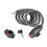 GRIFEMA 120cm Bike Lock with 2 Keys, Bicycle Lock, Cycle Cable Locks Bikes Chain Lock High Security for E-Bike, Bike, Scooter, Skateboard, Gate, Door, Fence GA1204-12, Black