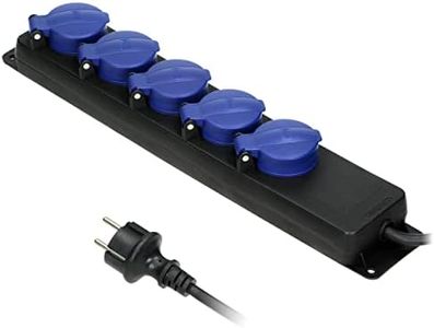Miratic Regleta Enchufes Exterior IP44 5 Tomas 2P+Z Cable de Goma H05RR-F 3x1,5mm² (3 m)