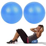 2 Pack Exercise Balls, 9.8 Inch Pilates Balls Barre Balls Mini Yoga Balls, Anti-Burst Fitness Small Bender Balls for Pilates, Yoga, Core Training and Physical Therapy, Improves Balance (Blue)