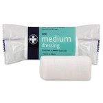 Reliance Medical Medium Sterile HSE Dressing, 12 cm x 12 cm, Individually Wrapped, Perfect for Refilling First Aid Kits and Ensuring Optimal Wound Care - Pack of 10