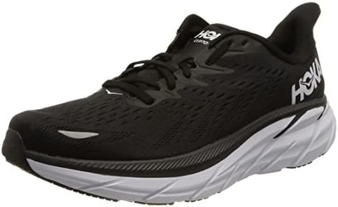 HOKA ONE ONE Women's Clifton 8 Running Shoes, Black/White, 5.5 UK 38 2/3 EU