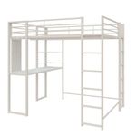 DHP Abode Metal Loft Bed, Full, Off White