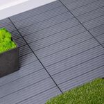 Nicoman Garden Decking Tiles Cosmopolitan Patio, Terrace, Hot Tub Deck Tiles | Interlocking Decking Tiles | Recycled | Cosmo Composite | Outdoor Drainage Deck Flooring (Light Grey, 30 x 30cm, 10x)