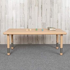 Flash Furniture Wren 24"W x 48"L Rectangular Natural Plastic Height Adjustable Activity Table