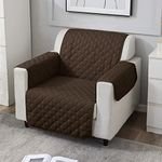 HOKIPO 1 Seater Quilted Polyester Sofa Cover Mat, 60x184 cm, Chocolate Brown (AR-4663-M1)