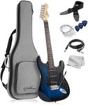 Ashthorpe 39-Inch Electric Guitar (Blue-Black), Full-Size Guitar Kit with Padded Gig Bag, Tremolo Bar, Strap, Strings, Cable, Cloth, Picks