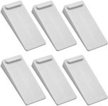 Rubber Door Stoppers 6 Pack, Heavy Duty No-Slip Adjustable Height and Stackable Door Stop Wedge Doorstop Work Well on All Surfaces Wedge