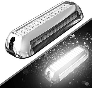 HUSUKU SOOP3 Plus (White 2.0) 84LED 3000LM 180° Marine Led Underwater Boat Light, 10-36V Boat Under Water Lights Upgraded IP68 Waterproof 316 Stainless Transom Mount Cockpit Yacht Interior Light, 1PCS