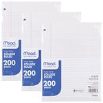 Mead Loose Leaf Paper, 3 Pack, Notebook Paper, College Ruled Filler Paper, Standard, 8 x 10.5, 200 Sheets per Pack (73185) Pack of 3,White