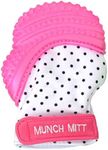 Munch Mitt Pink Dots Teething Mitten for 3-12 Months Baby, One Size