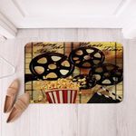Vintage Cinema Movie Theater Bathroom Rugs for Cinema Poster Design Btah Rugs for Shower Tub Popcorn Bath Mats for Bathroom Old Fashion Home Decor Bathroom Accossories 20"x32"