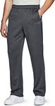 TSLA Men's Fleece Tracksuit Bottoms, Athletic Sports Jogger/Tapered Trousers with Pockets, Running Training Sweatpants, Lifestyle Dark Grey, S