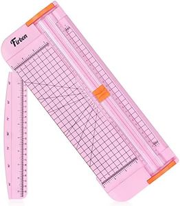 Firbon A4 Paper Cutter 12 Inch Titanium Paper Trimmer Scrapbooking Tool with Automatic Security Safeguard and Side Ruler for Craft, Coupon, Label and Cardstock (Pink)