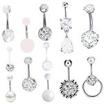 THE STYLE SUTRA ® 12Pcs Belly Button Rings Belly Piercing Jewelry Navel Rings for Women Girls| Fashion Jewelry | Body Jewelry | Body Piercing Jewelry